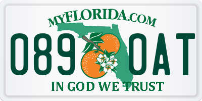 FL license plate 0890AT