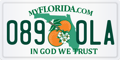FL license plate 0890LA