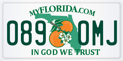 FL license plate 0890MJ