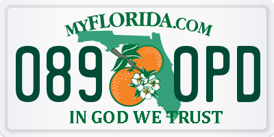 FL license plate 0890PD