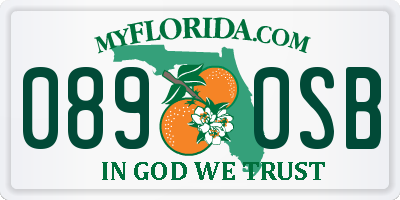 FL license plate 0890SB