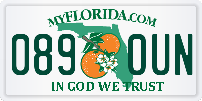 FL license plate 0890UN