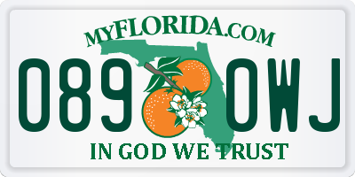 FL license plate 0890WJ