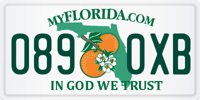FL license plate 0890XB