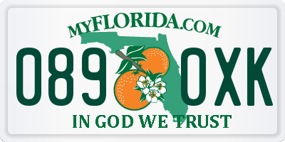 FL license plate 0890XK
