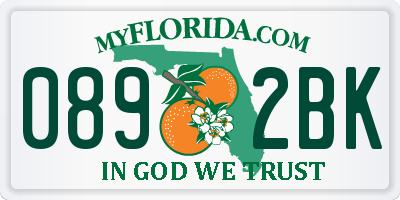FL license plate 0892BK
