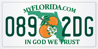 FL license plate 0892DG
