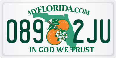FL license plate 0892JU