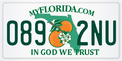 FL license plate 0892NU