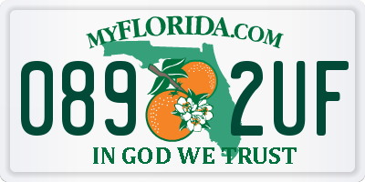 FL license plate 0892UF