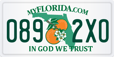 FL license plate 0892XO