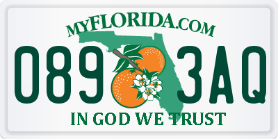 FL license plate 0893AQ