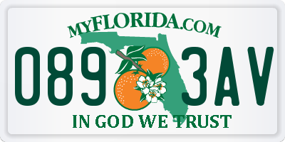 FL license plate 0893AV