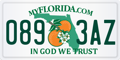 FL license plate 0893AZ