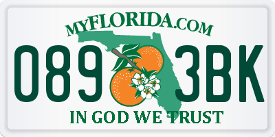FL license plate 0893BK