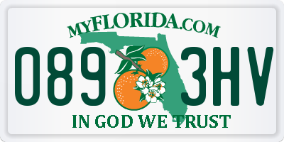 FL license plate 0893HV