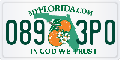 FL license plate 0893PO