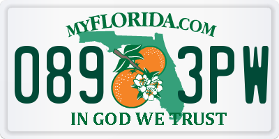 FL license plate 0893PW