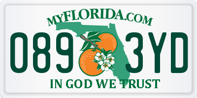 FL license plate 0893YD