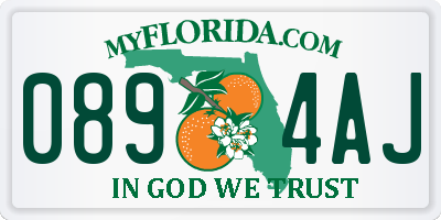 FL license plate 0894AJ