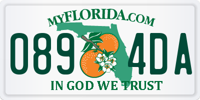 FL license plate 0894DA
