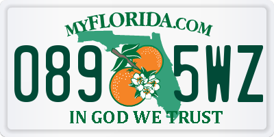 FL license plate 0895WZ