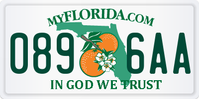 FL license plate 0896AA