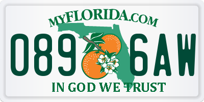 FL license plate 0896AW