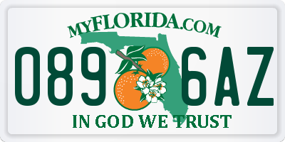 FL license plate 0896AZ
