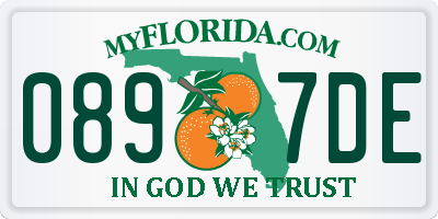 FL license plate 0897DE