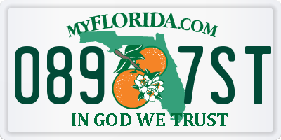 FL license plate 0897ST