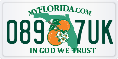 FL license plate 0897UK