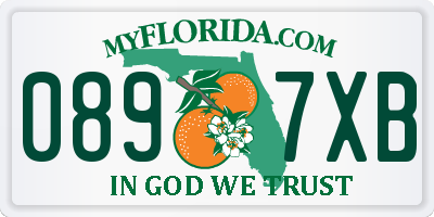 FL license plate 0897XB