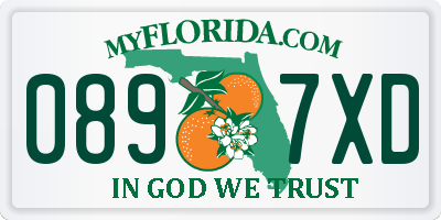 FL license plate 0897XD
