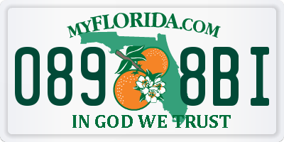 FL license plate 0898BI
