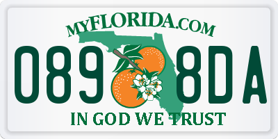 FL license plate 0898DA
