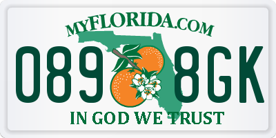 FL license plate 0898GK