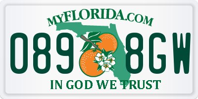 FL license plate 0898GW
