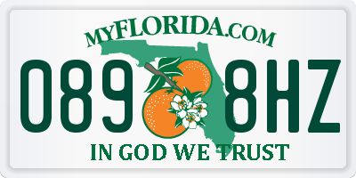 FL license plate 0898HZ