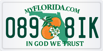 FL license plate 0898IK