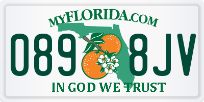 FL license plate 0898JV