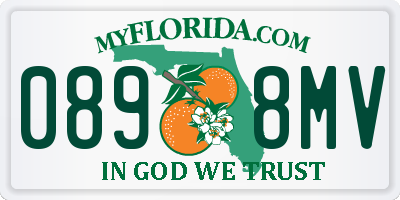 FL license plate 0898MV