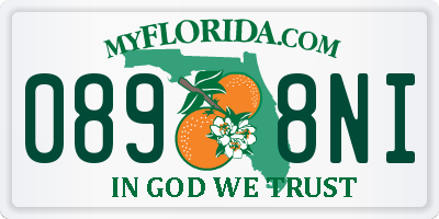 FL license plate 0898NI