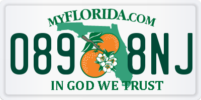 FL license plate 0898NJ