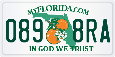 FL license plate 0898RA