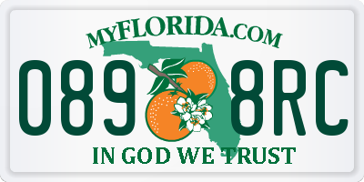 FL license plate 0898RC