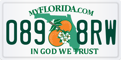 FL license plate 0898RW