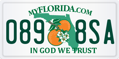 FL license plate 0898SA
