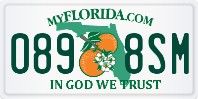 FL license plate 0898SM