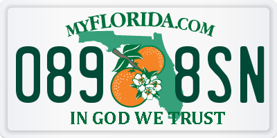 FL license plate 0898SN